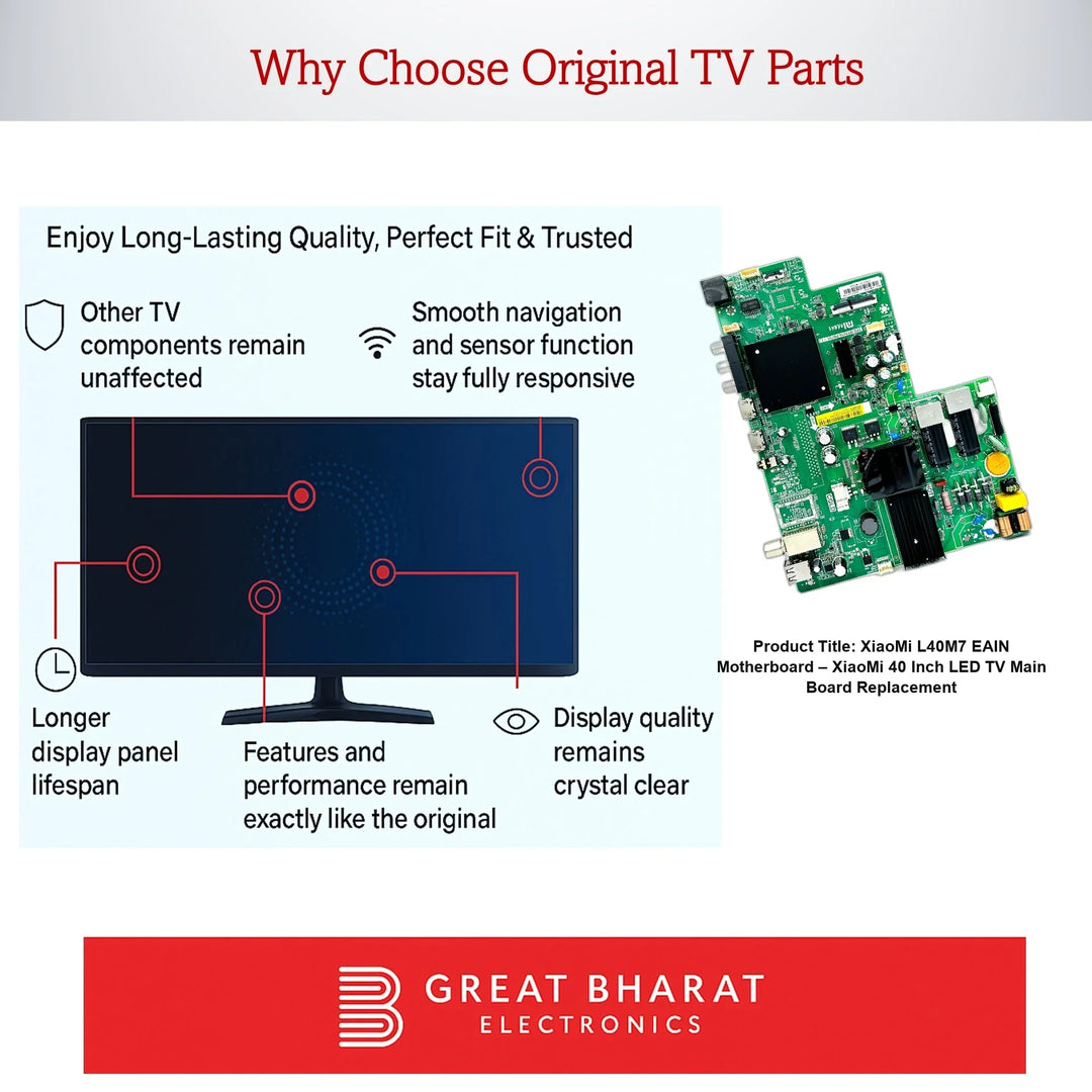 XiaoMi L40M7-EAIN Motherboard – XiaoMi 40 Inch LED TV Main Board Replacement - Great Bharat Electronics