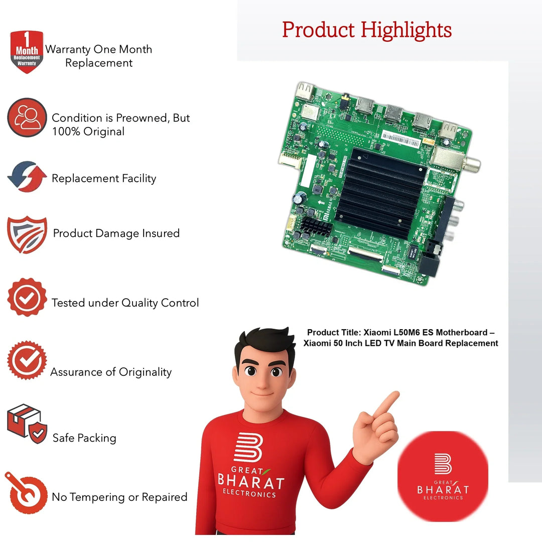 Xiaomi L50M6-ES Motherboard – Xiaomi 50 Inch LED TV Main Board Replacement - Great Bharat Electronics